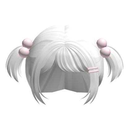 ♡ : kawaii white bobble baby pigtails