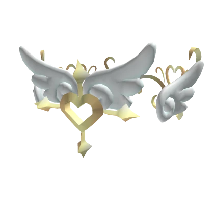 Winged Halo in Gold with Hearts