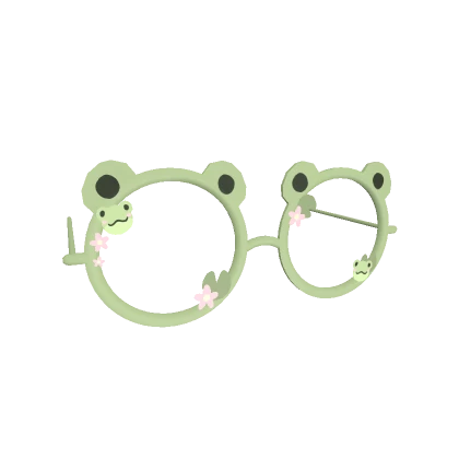 Cute Frog Circle Rimmed Glasses Frame Pastel Green