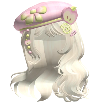 ♡ Igari Pink Apple Girl w/ Charmed Beret (Beige)
