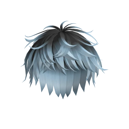 Black And Cyan Fluffy Hair