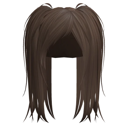 Brown Messy Emo Punk Rock Pigtails