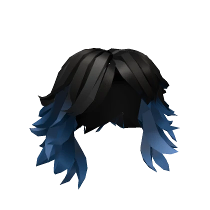 Wolfcut Black Hair Blue Tipped (1.0)