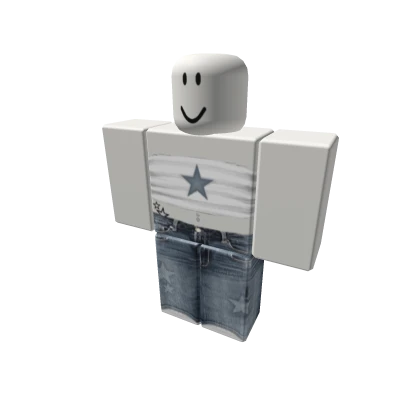 White-Y2k-Star-Crop-Jeans