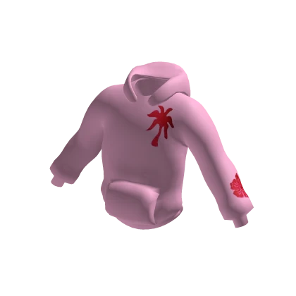 Pink Palm Puff Hoodie