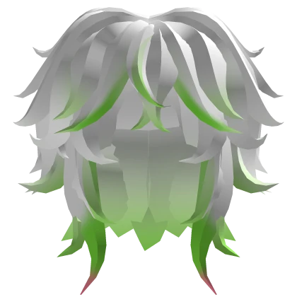 White-Green Short Messy w bangs