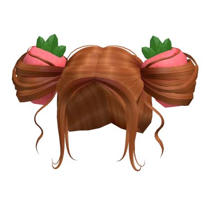 Kawaii Cute Orange Twin Strawberry Buns Hair