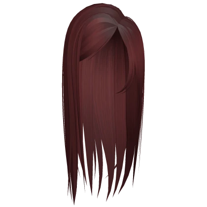 ☆ long straight side parted hair red