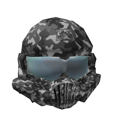 Gas Mask Gray Camo Helmet Military Army Navy