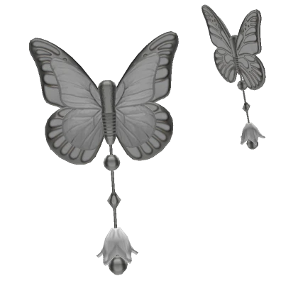 White butterfly silver hair clip