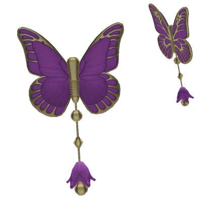 Purple butterfly gold hair clip