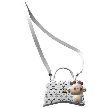 LV Designer Shoulder Bag w Deer Plushie 