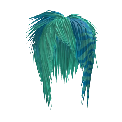 Messy Scene Emo Sidepart (Blue/Cyan Zebra)