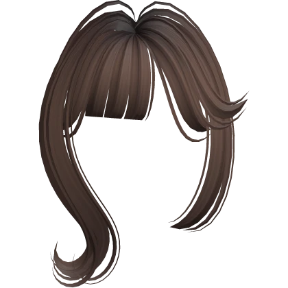 Kawaii Messy Swirly Fluffy Bangs (Brown)