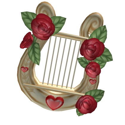 Valentines Day Cupid's lyre harp