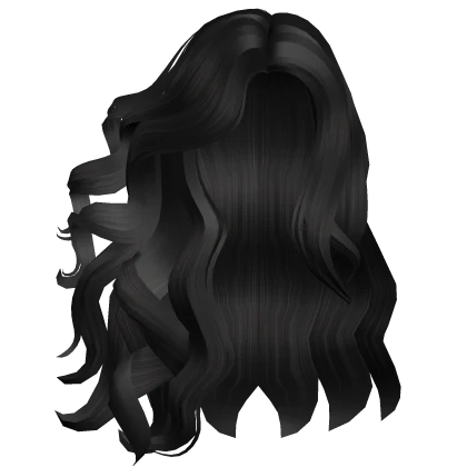 Voluminous Curly Hair in the Wind Black