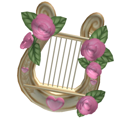 Valentines Day Cupid's lyre harp