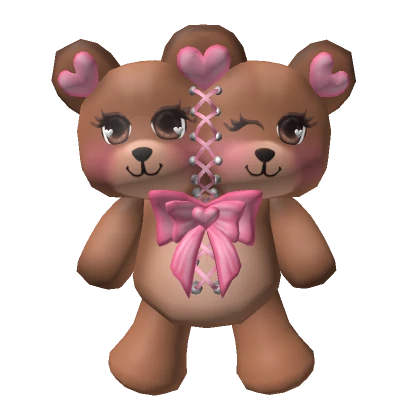 Brown with pink Valentines Teddy Bear