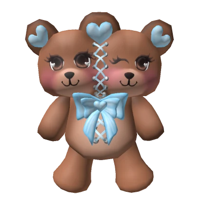 Brown with blue Valentines Teddy Bear