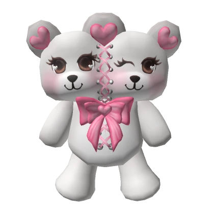 White with pink Valentines Teddy Bear