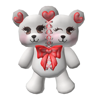 White with red Valentines Teddy Bear