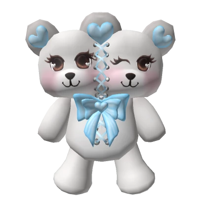 White with blue Valentines Teddy Bear