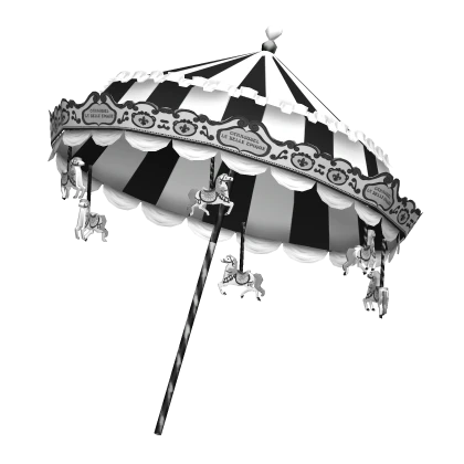 ruffled black & white carousel lolita parasol 🎠