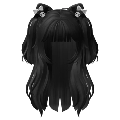 🍀Cat Ears Half Up Pigtails (Black)