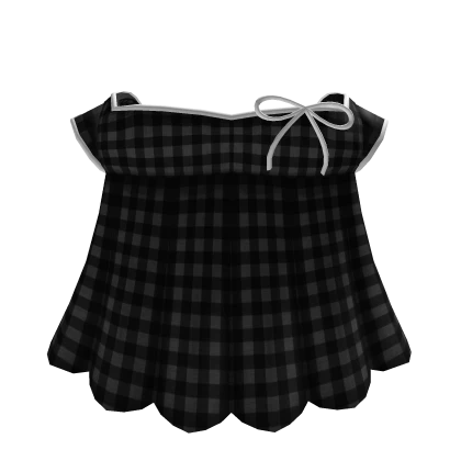 ♡ cute black plaid dress with pink bow cutesi