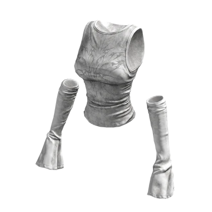 Y2K Punk White Tank Top w/ Arm Warmers 🫐