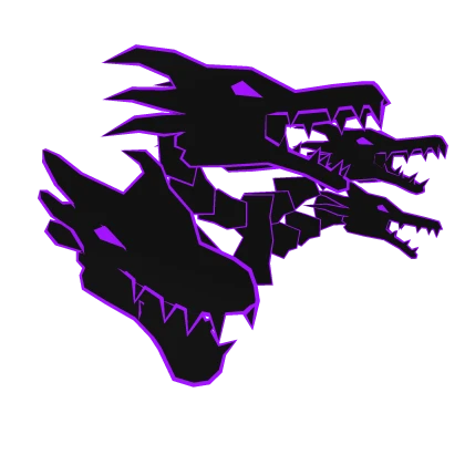 Cartoony Purple Dragon Heads