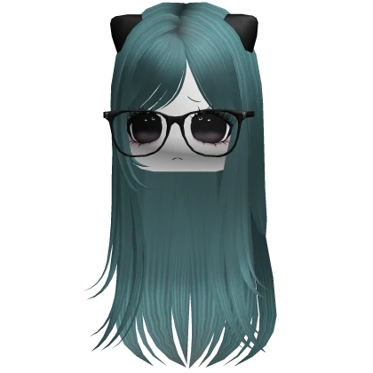 ♡ innocent moe kitty hair dark teal