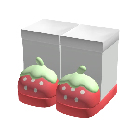 ♡ : kawaii red strawberry slippers + knee socks