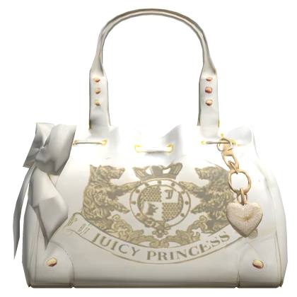 Juicy 2000s Mcbling Vintage Purse | White Beige