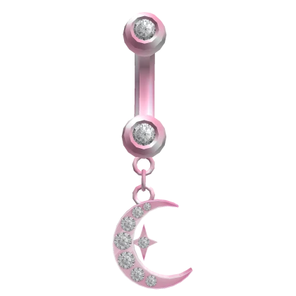  Moon Star Belly Ring Pink