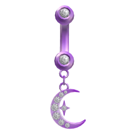 Moon Star Belly Ring Purple