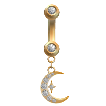 Moon Star Belly Ring Gold