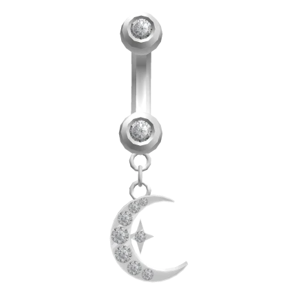 Moon Star Belly Ring Silver