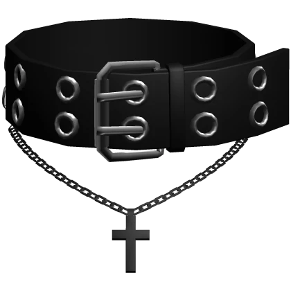 black gothic cross belt choker