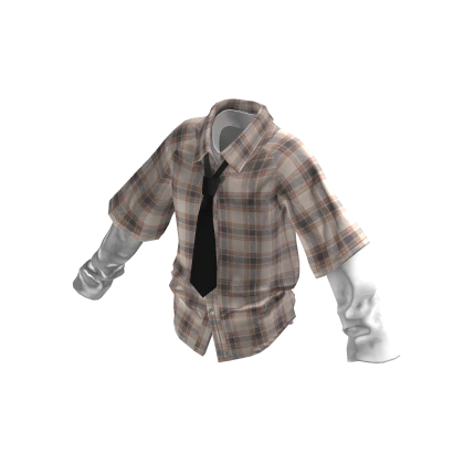 💗Y2K OVERSIZED SHIRT WITH TIE_ANTIQUE WHITE