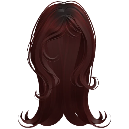 ♡ long swooped girly hair in red