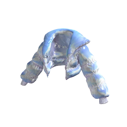 BB White Holographic Shiny Puffer Coat