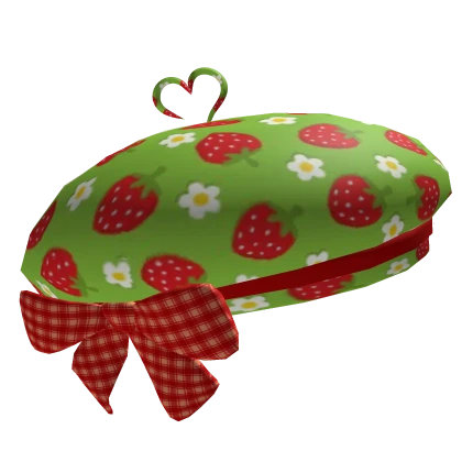 Red twee igari cottage strawberry beret mori kei