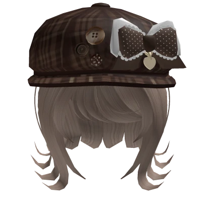 mori kei igari beret bow short hair milktea 