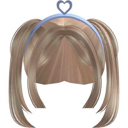 Adorable Pigtails in Blonde Heart Shaped Headband
