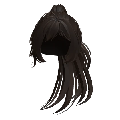 Long Anime High Ponytail w/ Bangs (Dark Brown) 