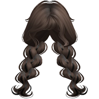 ♡ brown swirly braids with black ribbon 