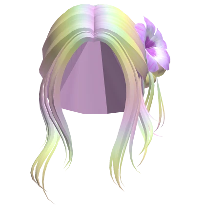 Pastel Tropical Summer Bun w/ Flower 
