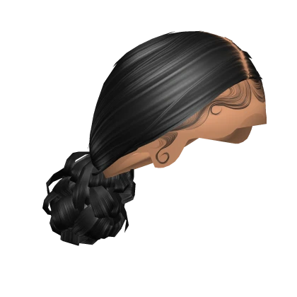 Tied Low Messy Bun Black