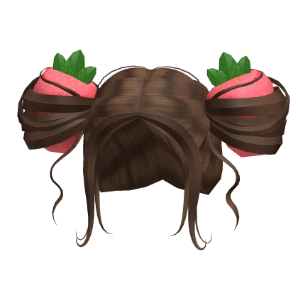 Kawaii Cute Brown Twin Strawberry Buns Hair